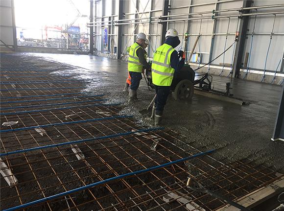 Industrial flooring specialists UK. Concrete flooring. Trust Construction. Commercial concrete floor in progress.
